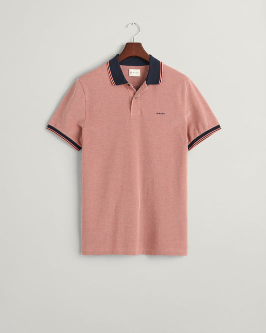 GANT 4-COL OXFORD SUNSET PINK PIQUE POLO