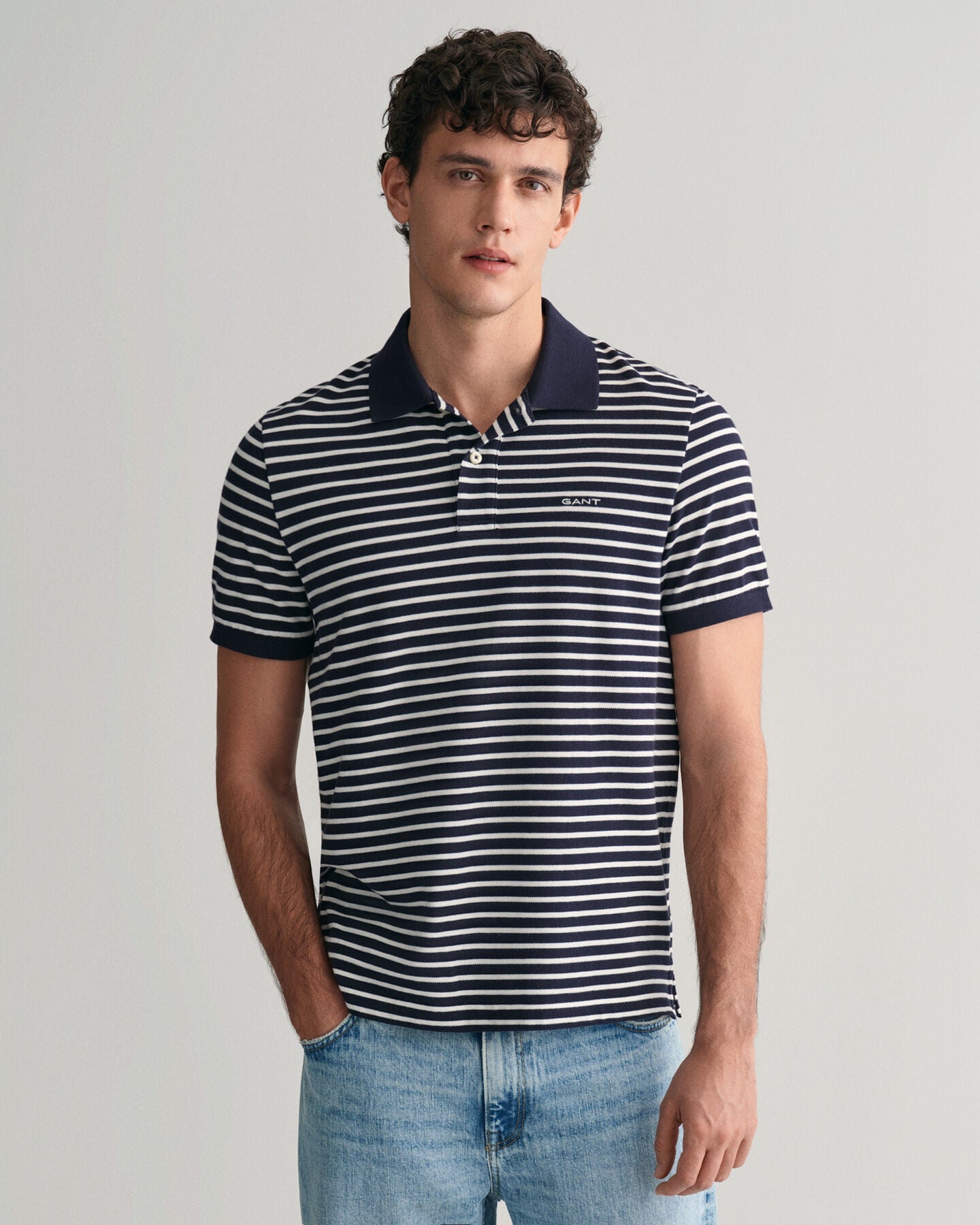 GANT STRIPED SS PIQUE POLO